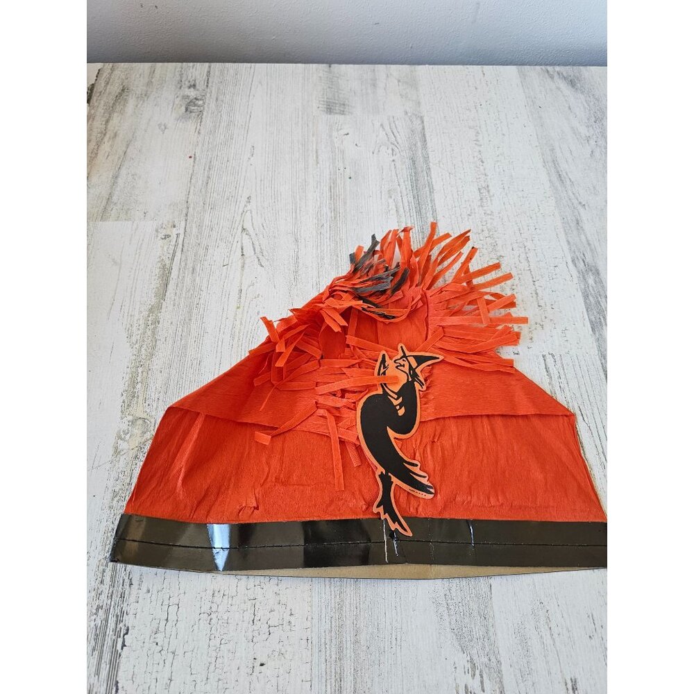 Beistle witch paper‎ hat vintage crepe Halloween decor unique